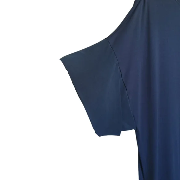 COS Sz S Jersey Knit Tee Shirt Tunic Dress Stretch Silk Drop Sleeve Pockets Blue - Picture 5 of 16